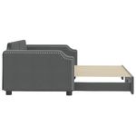Casa si Gradina - Mobilier - Paturi si accesorii - Paturi - Pat de zi cu extensie, gri inchis, 100x200 cm, textil - Infinity.ro