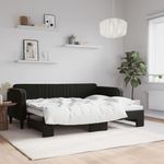 Casa si Gradina - Mobilier - Paturi si accesorii - Paturi - Pat de zi cu extensie, negru, 80x200 cm, catifea - Infinity.ro