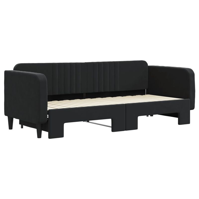 Casa si Gradina - Mobilier - Paturi si accesorii - Paturi - Pat de zi cu extensie, negru, 80x200 cm, catifea - Infinity.ro