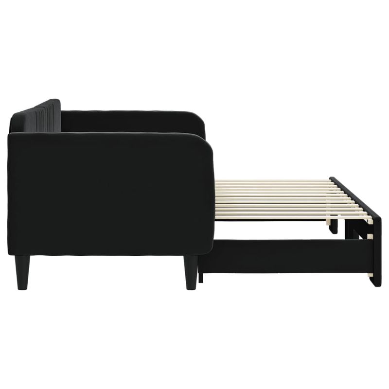 Casa si Gradina - Mobilier - Paturi si accesorii - Paturi - Pat de zi cu extensie, negru, 80x200 cm, catifea - Infinity.ro