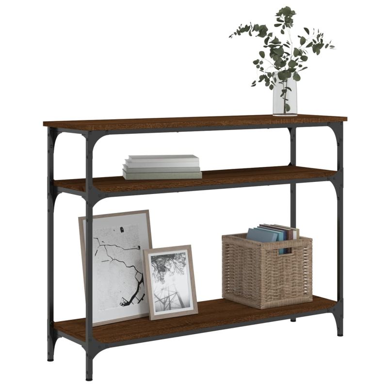 Casa si Gradina - Mobilier - Comode si corpuri - Console - Masuta consola, stejar maro, 100x29x75 cm, lemn prelucrat - Infinity.ro