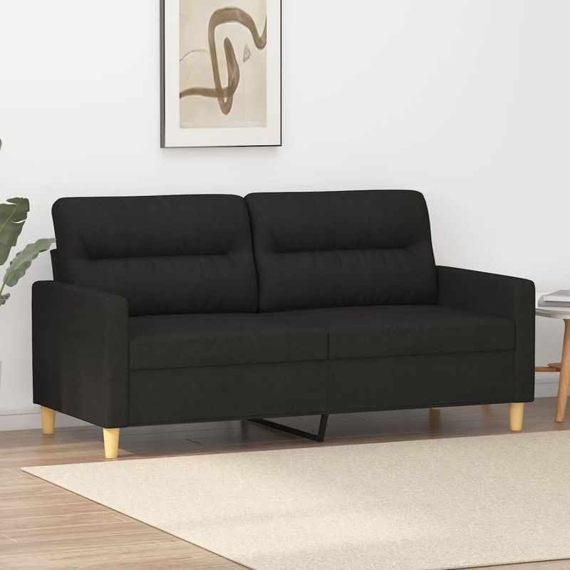 Casa si Gradina - Mobilier - Canapele si coltare - Canapele - Canapea cu 2 locuri, negru, 140 cm, material textil - Infinity.ro