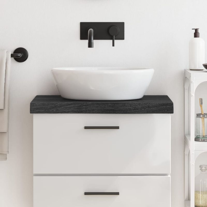 Casa si Gradina - Mobilier - Mobilier baie - Blaturi baie - Blat de baie, maro inchis, 60x40x(2-6) cm, lemn masiv tratat - Infinity.ro