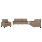 Casa si Gradina - Mobilier - Seturi de mobilier - Seturi living - Set de canapele cu perne, 3 piese, cappuccino, piele ecologica - Infinity.ro