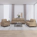 Casa si Gradina - Mobilier - Seturi de mobilier - Seturi living - Set de canapele cu perne, 3 piese, cappuccino, piele ecologica - Infinity.ro