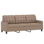 Casa si Gradina - Mobilier - Seturi de mobilier - Seturi living - Set de canapele cu perne, 3 piese, cappuccino, piele ecologica - Infinity.ro