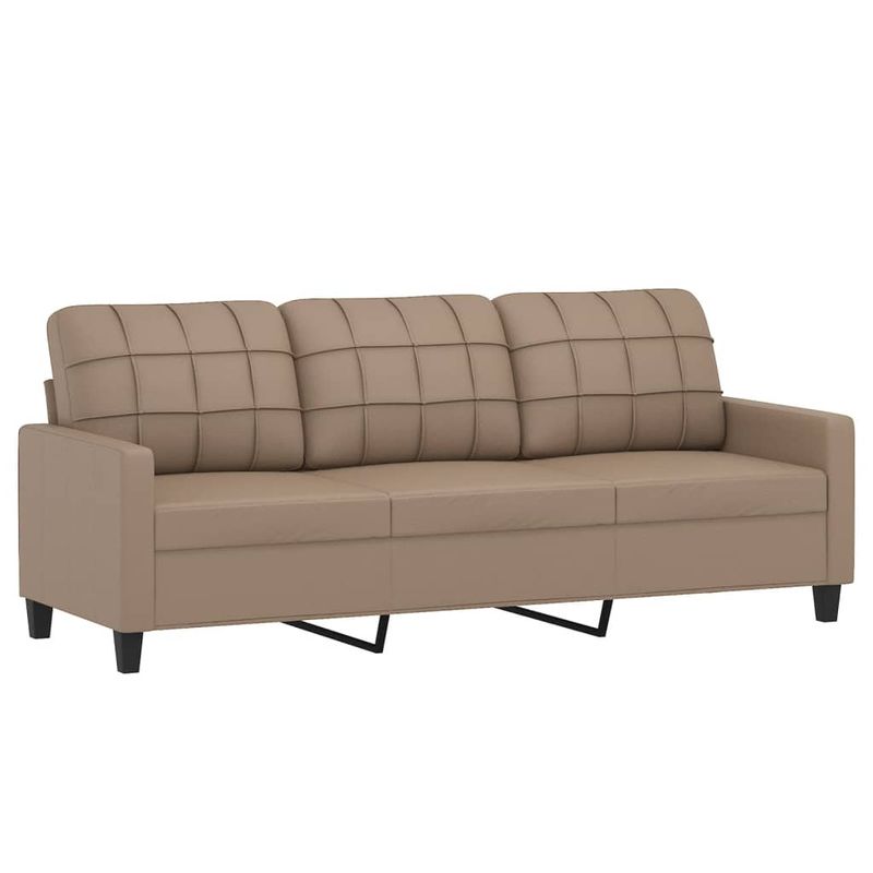 Casa si Gradina - Mobilier - Seturi de mobilier - Seturi living - Set de canapele cu perne, 3 piese, cappuccino, piele ecologica - Infinity.ro