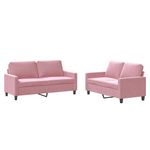 Casa si Gradina - Mobilier - Seturi de mobilier - Seturi living - Set de canapele cu perne, 2 piese, roz, catifea - Infinity.ro