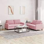 Casa si Gradina - Mobilier - Seturi de mobilier - Seturi living - Set de canapele cu perne, 2 piese, roz, catifea - Infinity.ro