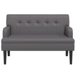 Casa si Gradina - Mobilier - Canapele si coltare - Banchete - Bancheta cu spatar, gri, 112x65,5x75 cm, piele ecologica - Infinity.ro