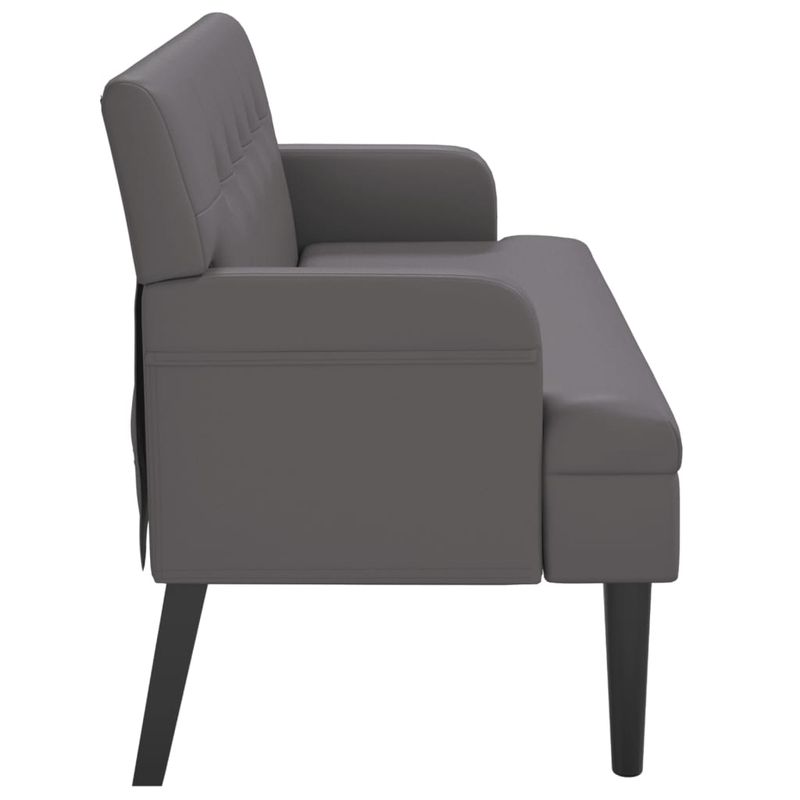 Casa si Gradina - Mobilier - Canapele si coltare - Banchete - Bancheta cu spatar, gri, 112x65,5x75 cm, piele ecologica - Infinity.ro