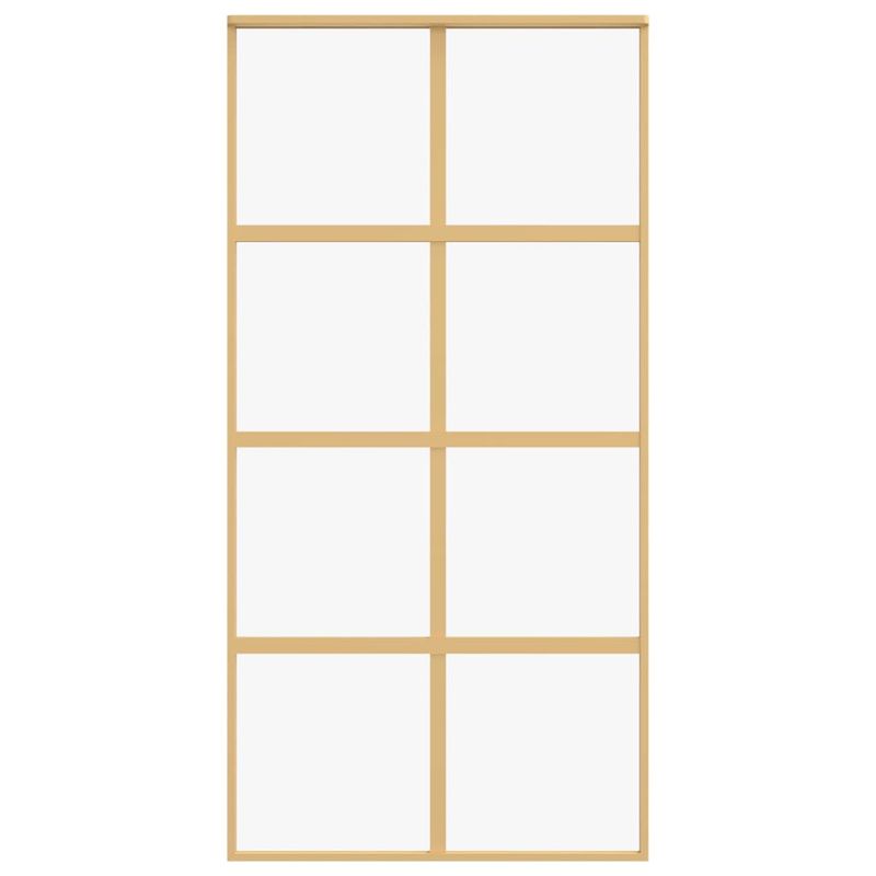 Casa si Gradina - Constructii - Usi interior, exterior si garaj - Usi garaj - Usa glisanta, auriu, 102,5x205 cm, sticla ESG mata si aluminiu - Infinity.ro