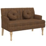 Casa si Gradina - Mobilier - Canapele si coltare - Banchete - Bancheta spatar maro 113x64,5x75,5 cm, piele intoarsa ecologica - Infinity.ro
