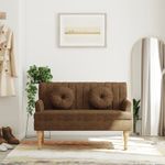 Casa si Gradina - Mobilier - Canapele si coltare - Banchete - Bancheta spatar maro 113x64,5x75,5 cm, piele intoarsa ecologica - Infinity.ro