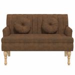 Casa si Gradina - Mobilier - Canapele si coltare - Banchete - Bancheta spatar maro 113x64,5x75,5 cm, piele intoarsa ecologica - Infinity.ro