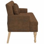 Casa si Gradina - Mobilier - Canapele si coltare - Banchete - Bancheta spatar maro 113x64,5x75,5 cm, piele intoarsa ecologica - Infinity.ro