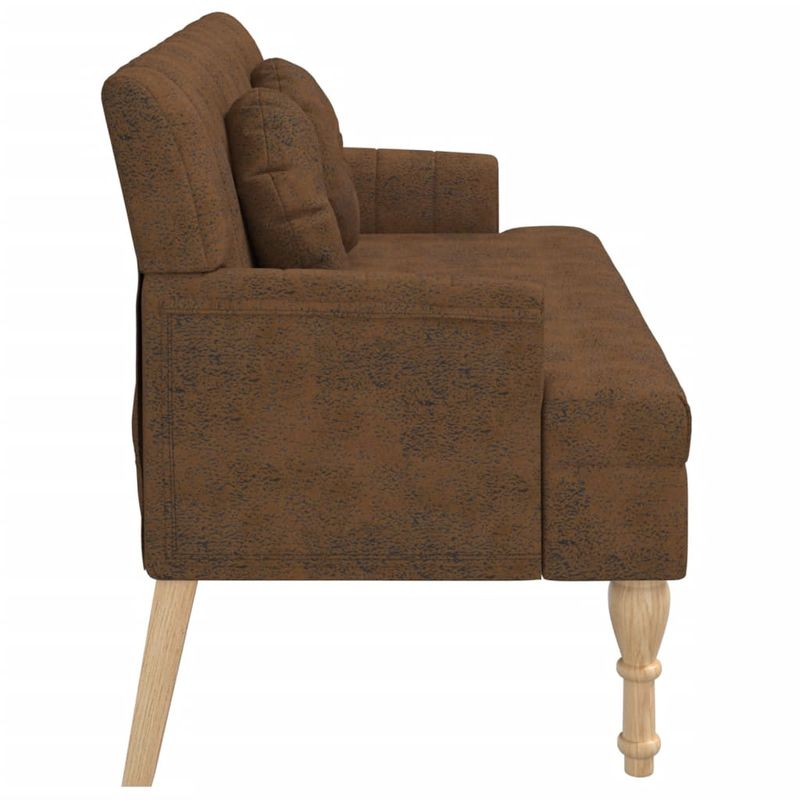 Casa si Gradina - Mobilier - Canapele si coltare - Banchete - Bancheta spatar maro 113x64,5x75,5 cm, piele intoarsa ecologica - Infinity.ro