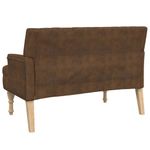 Casa si Gradina - Mobilier - Canapele si coltare - Banchete - Bancheta spatar maro 113x64,5x75,5 cm, piele intoarsa ecologica - Infinity.ro