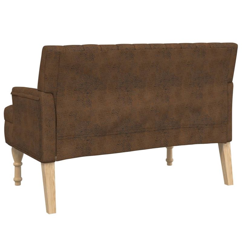 Casa si Gradina - Mobilier - Canapele si coltare - Banchete - Bancheta spatar maro 113x64,5x75,5 cm, piele intoarsa ecologica - Infinity.ro