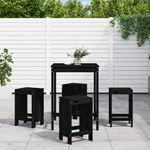 Casa si Gradina - Gradina si terasa - Mobilier exterior - Seturi mobila gradina - Set mobilier bar de gradina, 5 piese, negru, lemn masiv de pin - Infinity.ro
