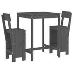 Casa si Gradina - Gradina si terasa - Mobilier exterior - Seturi mobila gradina - Set bar de gradina, 3 piese, gri, lemn masiv de pin - Infinity.ro