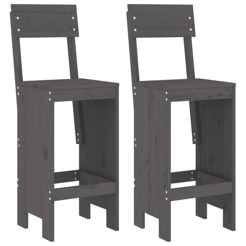 Casa si Gradina - Gradina si terasa - Mobilier exterior - Seturi mobila gradina - Set bar de gradina, 3 piese, gri, lemn masiv de pin - Infinity.ro