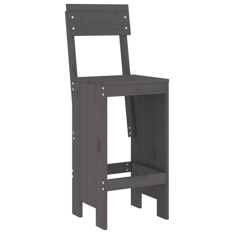 Casa si Gradina - Gradina si terasa - Mobilier exterior - Seturi mobila gradina - Set bar de gradina, 3 piese, gri, lemn masiv de pin - Infinity.ro