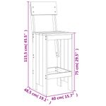 Casa si Gradina - Gradina si terasa - Mobilier exterior - Seturi mobila gradina - Set bar de gradina, 3 piese, gri, lemn masiv de pin - Infinity.ro