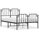 Casa si Gradina - Mobilier - Paturi si accesorii - Paturi - Cadru pat metalic cu tablie de cap/picioare , negru, 120x200 cm - Infinity.ro