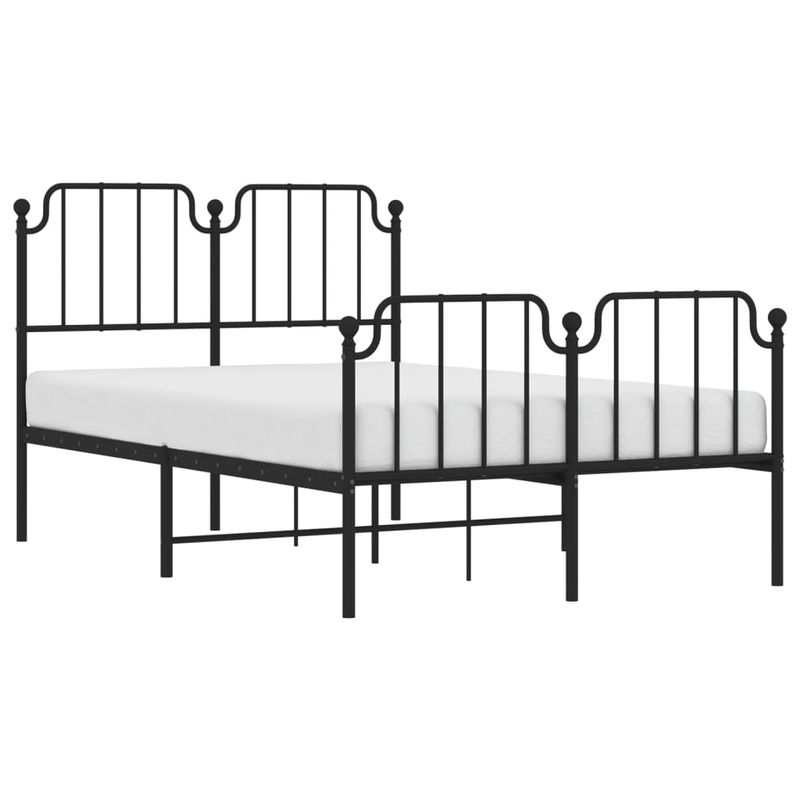 Casa si Gradina - Mobilier - Paturi si accesorii - Paturi - Cadru pat metalic cu tablie de cap/picioare , negru, 120x200 cm - Infinity.ro