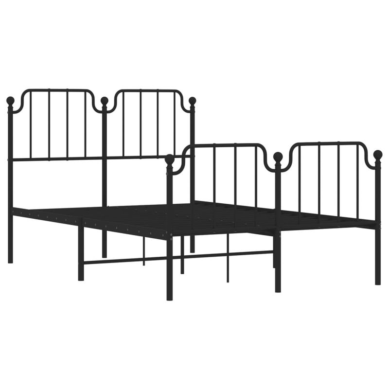 Casa si Gradina - Mobilier - Paturi si accesorii - Paturi - Cadru pat metalic cu tablie de cap/picioare , negru, 120x200 cm - Infinity.ro