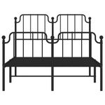 Casa si Gradina - Mobilier - Paturi si accesorii - Paturi - Cadru pat metalic cu tablie de cap/picioare , negru, 120x200 cm - Infinity.ro