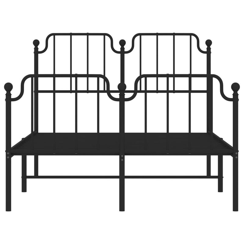 Casa si Gradina - Mobilier - Paturi si accesorii - Paturi - Cadru pat metalic cu tablie de cap/picioare , negru, 120x200 cm - Infinity.ro
