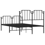 Casa si Gradina - Mobilier - Paturi si accesorii - Paturi - Cadru pat metalic cu tablie de cap/picioare , negru, 120x200 cm - Infinity.ro
