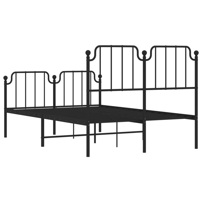 Casa si Gradina - Mobilier - Paturi si accesorii - Paturi - Cadru pat metalic cu tablie de cap/picioare , negru, 120x200 cm - Infinity.ro