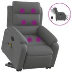 Ingrijire personala si Cosmetice - Sanatate si wellness - Articole wellness - Fotolii de masaj - Fotoliu electric masaj rabatabil cu ridicare, gri inchis textil - Infinity.ro