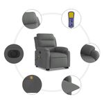 Ingrijire personala si Cosmetice - Sanatate si wellness - Articole wellness - Fotolii de masaj - Fotoliu electric masaj rabatabil cu ridicare, gri inchis textil - Infinity.ro