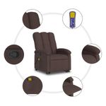 Ingrijire personala si Cosmetice - Sanatate si wellness - Articole wellness - Fotolii de masaj - Fotoliu rabatabil de masaj, cu ridicare, maro inchis, textil - Infinity.ro