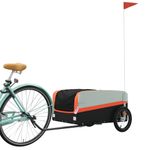 Sport si Outdoor - Ciclism - Accesorii pentru biciclete - Remorci biciclete - Remorca pentru biciclete, negru și portocaliu, 45 kg, fier, mărime 126x63x50 cm - Infinity.ro
