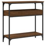 Casa si Gradina - Mobilier - Comode si corpuri - Console - Masuta consola cu raft stejar maro 75x29x75 cm lemn prelucrat - Infinity.ro