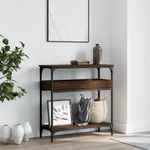 Casa si Gradina - Mobilier - Comode si corpuri - Console - Masuta consola cu raft stejar maro 75x29x75 cm lemn prelucrat - Infinity.ro