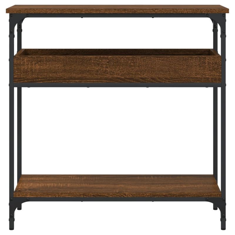 Casa si Gradina - Mobilier - Comode si corpuri - Console - Masuta consola cu raft stejar maro 75x29x75 cm lemn prelucrat - Infinity.ro