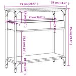 Casa si Gradina - Mobilier - Comode si corpuri - Console - Masuta consola cu raft stejar maro 75x29x75 cm lemn prelucrat - Infinity.ro