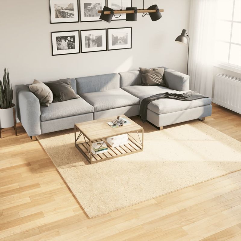 Casa si Gradina - Textile si covoare - Covoare - Covoare casa - Covor HUARTE, fir scurt, moale si lavabil, crem, 240x240 cm - Infinity.ro