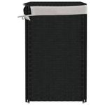 Market - Spalare si intretinere rufe - Uscatoare de rufe si accesorii - Cos de rufe cu 2 sectiuni, negru, 53x35x57 cm, poliratan - Infinity.ro