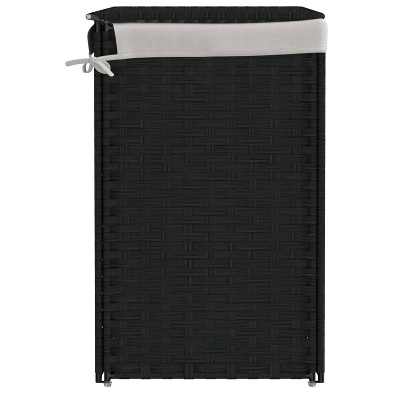 Market - Spalare si intretinere rufe - Uscatoare de rufe si accesorii - Cos de rufe cu 2 sectiuni, negru, 53x35x57 cm, poliratan - Infinity.ro