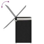 Market - Spalare si intretinere rufe - Uscatoare de rufe si accesorii - Cos de rufe cu 2 sectiuni, negru, 53x35x57 cm, poliratan - Infinity.ro