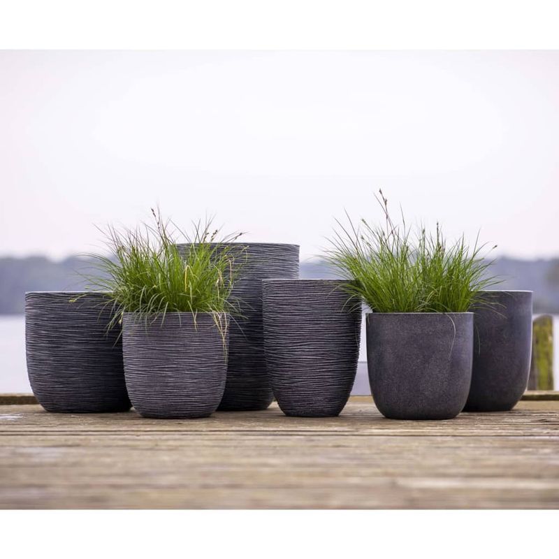Casa si Gradina - Gradinarit si plante - Plante si ghivece - Ghivece si suporturi - Capi Vas de plante Nature Rib, antracit, 46x58 cm, adânc - Infinity.ro