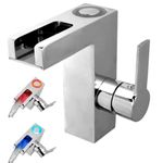 Casa si Gradina - Sanitare - Lavoar baie si accesorii - Baterii sanitare - SCHUTTE Baterie de chiuveta mixer cu LED si jet cascada ORINOCO, crom - Infinity.ro