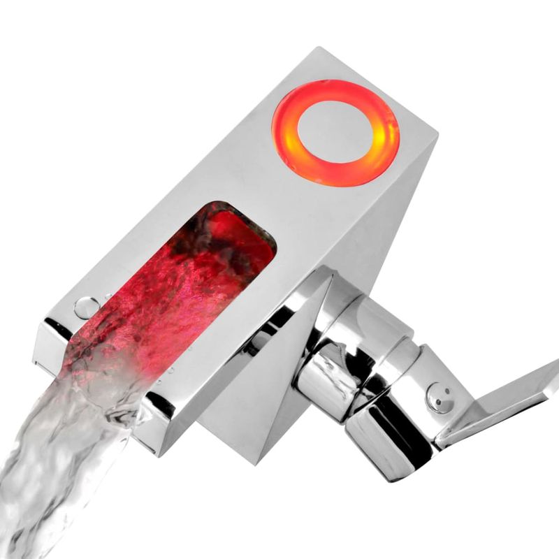 Casa si Gradina - Sanitare - Lavoar baie si accesorii - Baterii sanitare - SCHUTTE Baterie de chiuveta mixer cu LED si jet cascada ORINOCO, crom - Infinity.ro